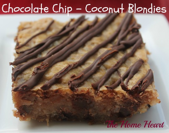 Chocolate Chip Coconut Blondies